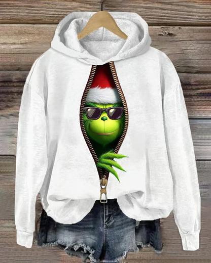 Women's Christmas Printed Hooded Sweatshirt 2024 f/w Christmas Christmas & Grinch hoodies & sweatshirts women's christmas