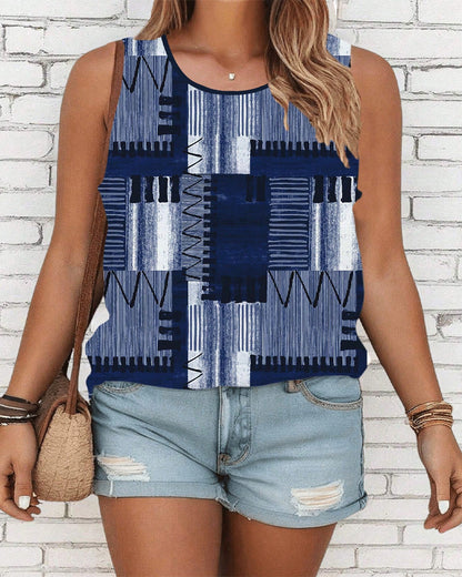 Ärmelloses Tanktop mit Vintage-Print