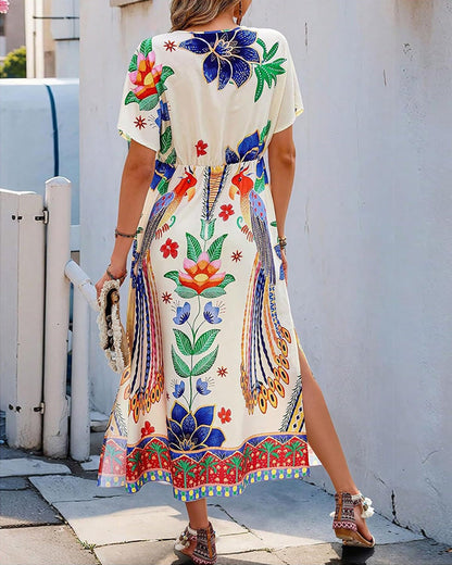 Bohemian Print Vacation Maxi Dress