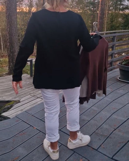 Metal Button Long-Sleeved Cardigan