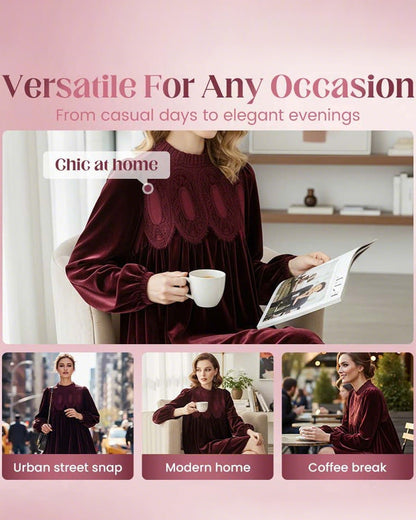 Vintage-Inspired Lace Panel Tunic Dress