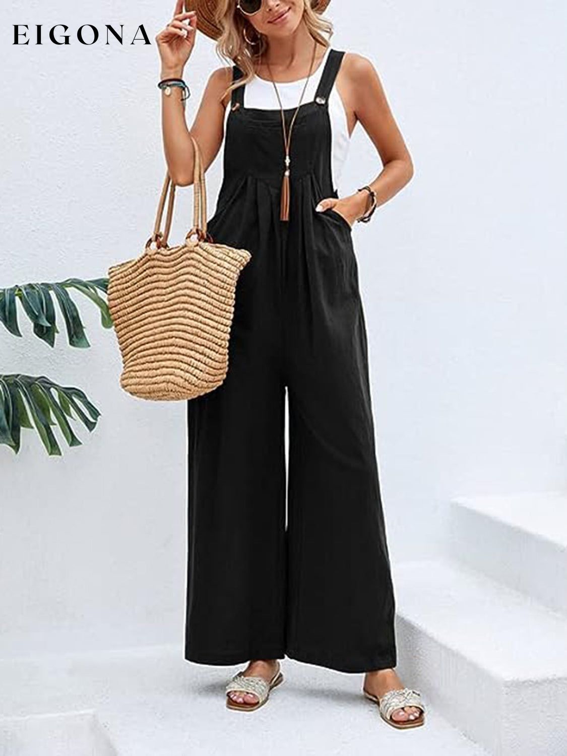 Full Size Wide Leg Overalls with Pockets clothes Ship From Overseas Shipping Delay 09/29/2023 - 10/03/2023 trend Y@L@Y