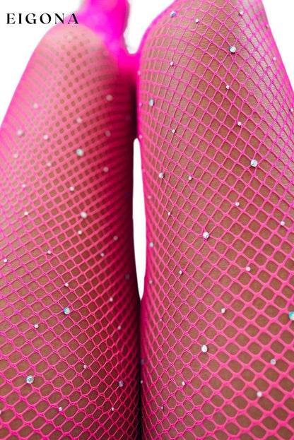 Pink Sexy Rhinestone Fishnet Pantyhose clothes Color Pink Craft Rhinestone Day Valentine's Day EDM Monthly Recomend Season Four Seasons