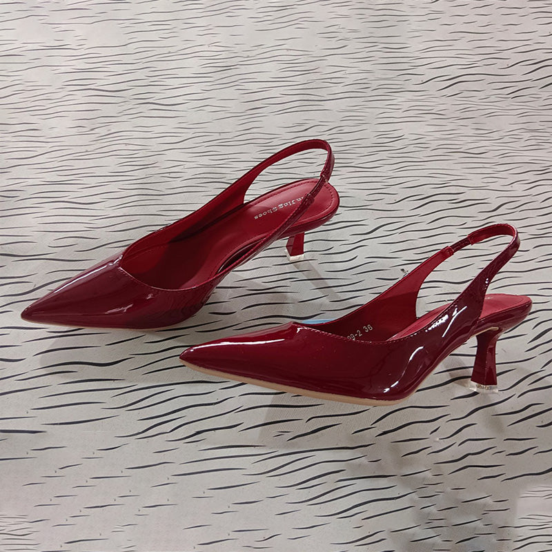 Solid color temperament pointed high heels 2024 f/w high heels spring summer