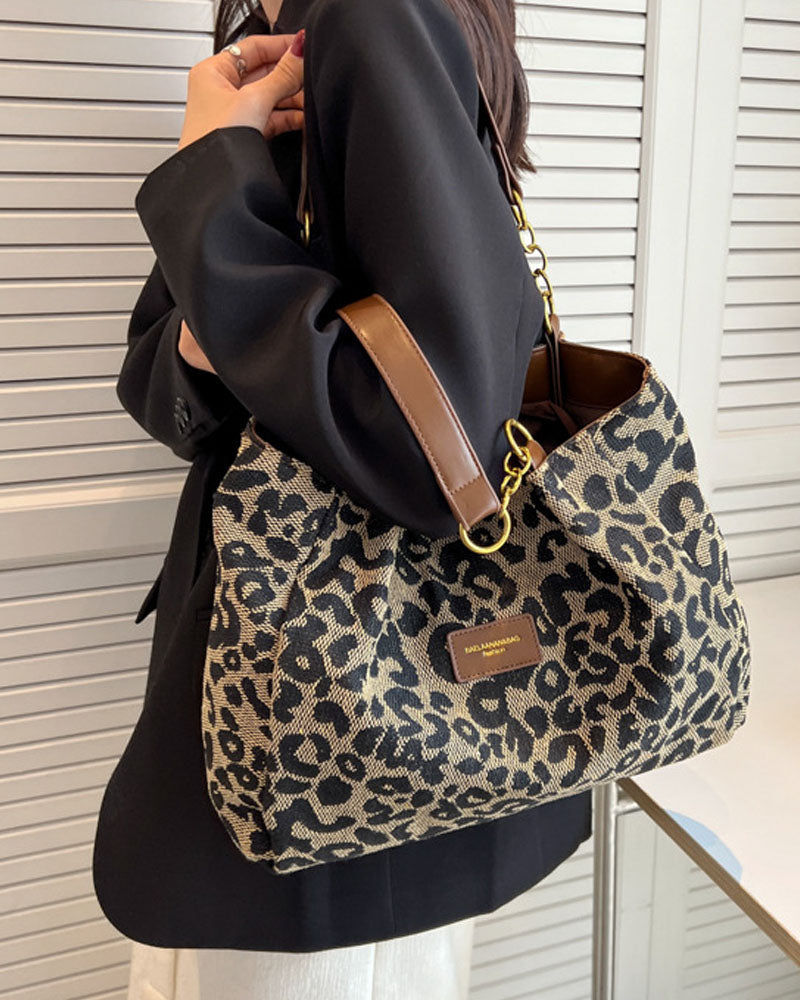 Leopard print shoulder underarm bag bags