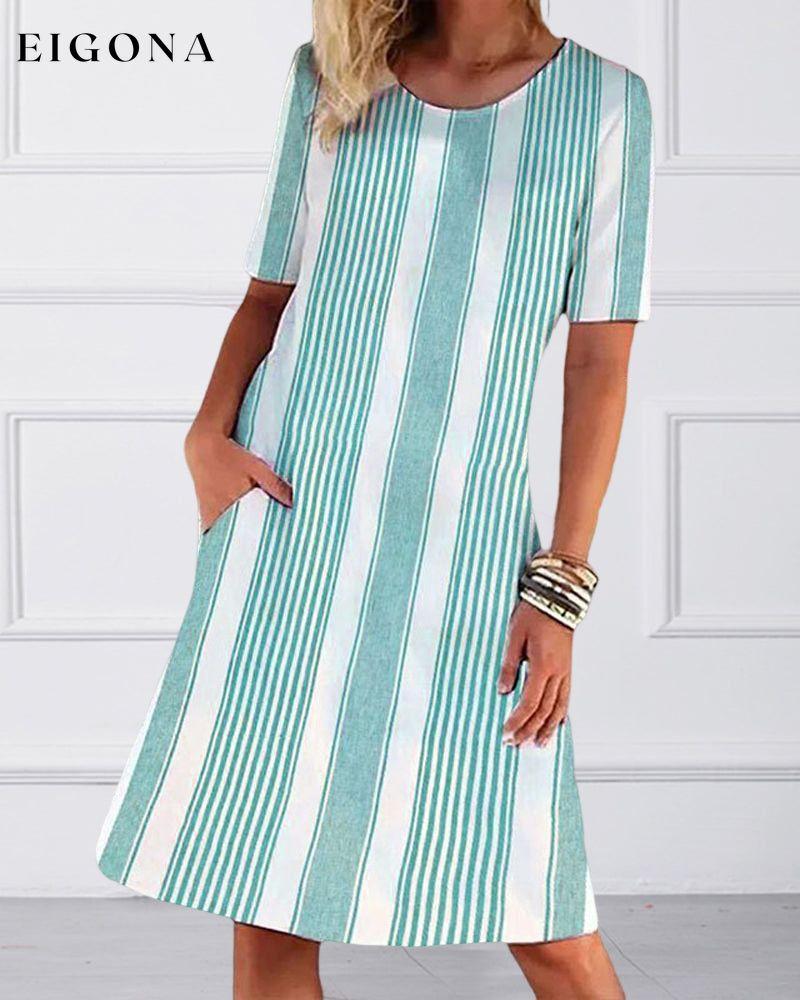 Striped round neck dress 23BF Casual Dresses Clothes Dresses Spring Summer