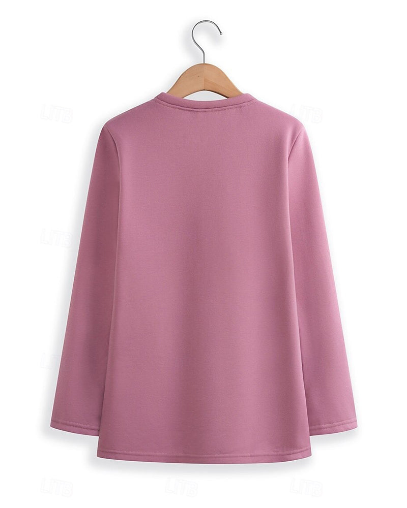 Casual Plush Warm Text Print Two-Piece Sets