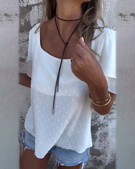 Blusa a fiori tridimensionali a doppio strato