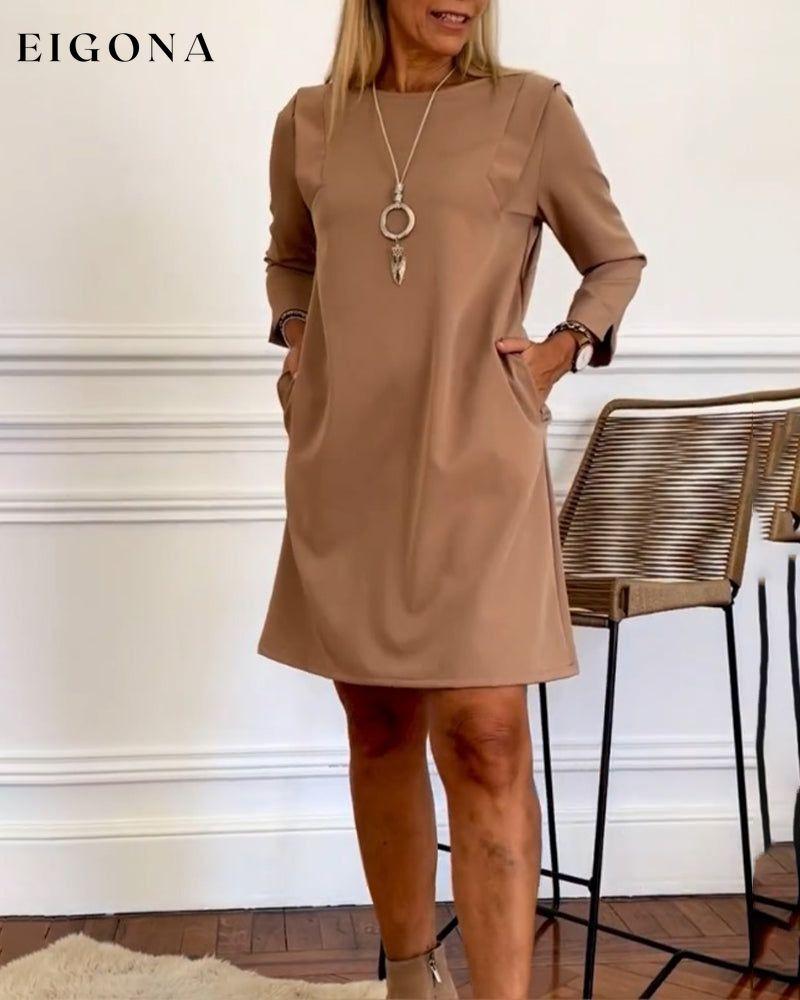 Elegant Shift Solid Color dress 2023 f/w 23BF casual dresses Clothes Dresses