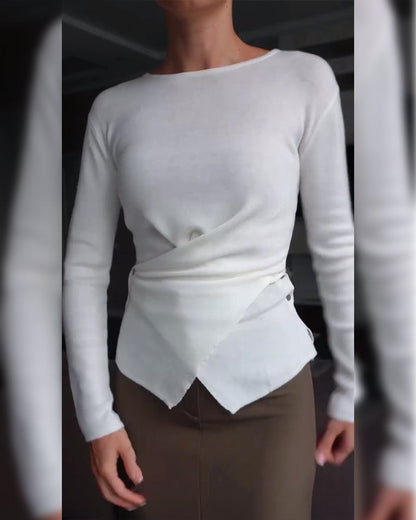 Cross Design Button Waisted Jumper