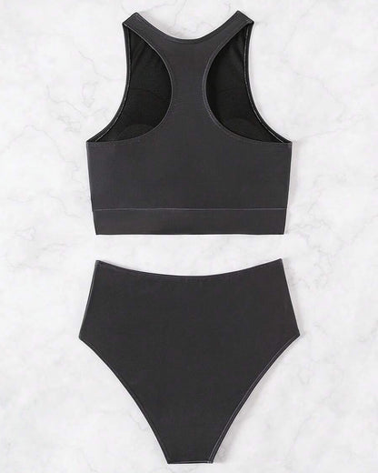 Sleeveless Printed Triangle Swimsuit