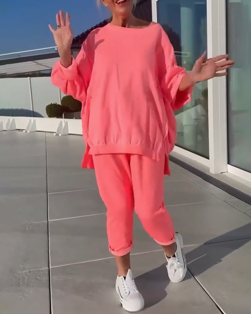 Einfarbige, schlichte, lässige Bluse