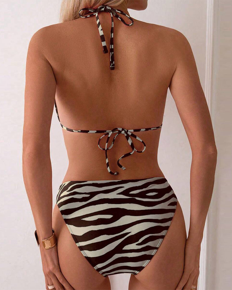 Zebra Print Triangle Sexy Bikini