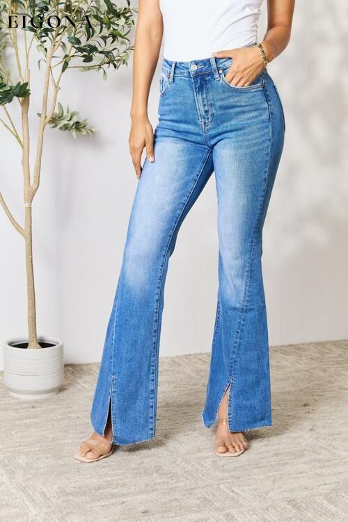 Slit Flare Blue Jeans BAYEAS bottoms clothes Flare Jeans Jeans pants Ship from USA