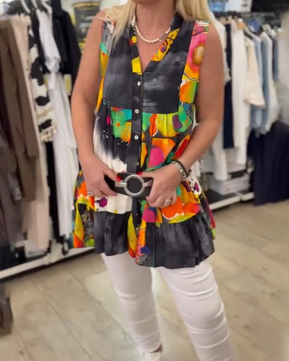 Retro Fashion Sleeveless Printed Tank Top