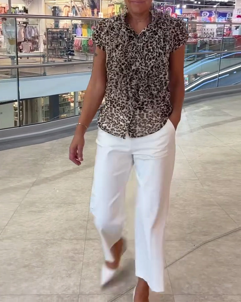 Leopard Print Casual Shirt