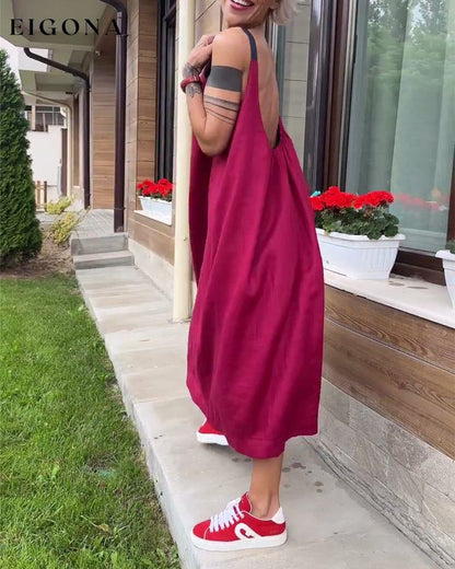 Sleeveless solid color casual dress casual dresses summer