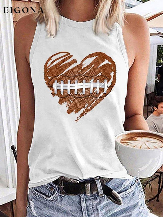 Women's Heart American Football Print Tank Top ball print