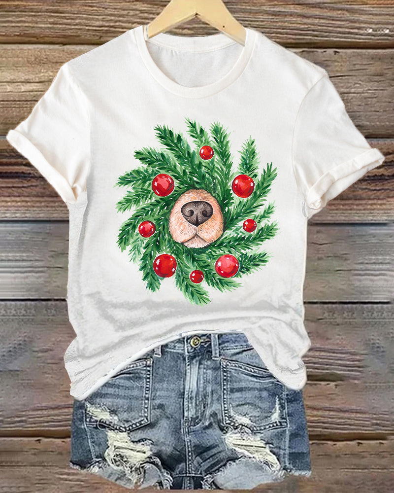 Women's Christmas Printed T-Shirt 2024 F/W Christmas summer t-shirts women's christmas