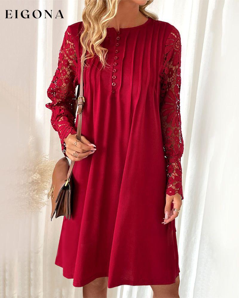 Pleated lace sleeve dress 2023 f/w 23BF casual dresses Clothes Dresses spring summer