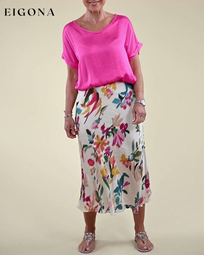 Floral print elegant skirt skirts spring summer