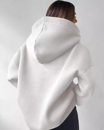 Casual Solid Color Loose Hoodie