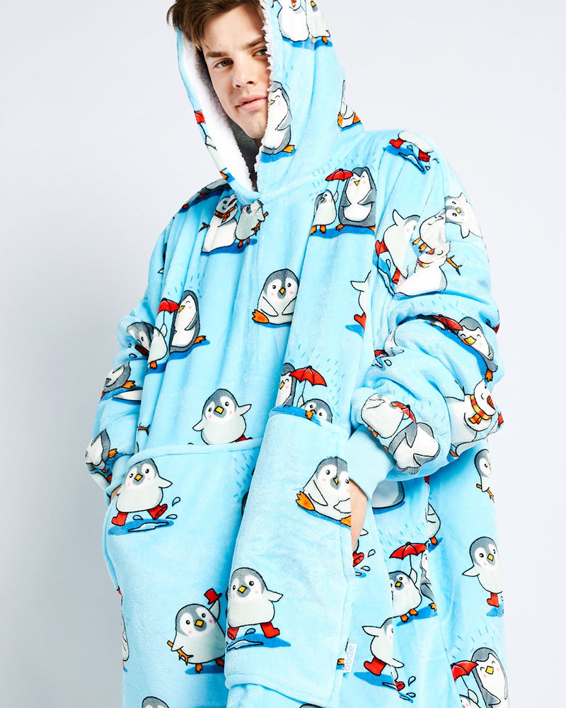 Penguin print blanket hoodie 2024 f/w blanket hoodie