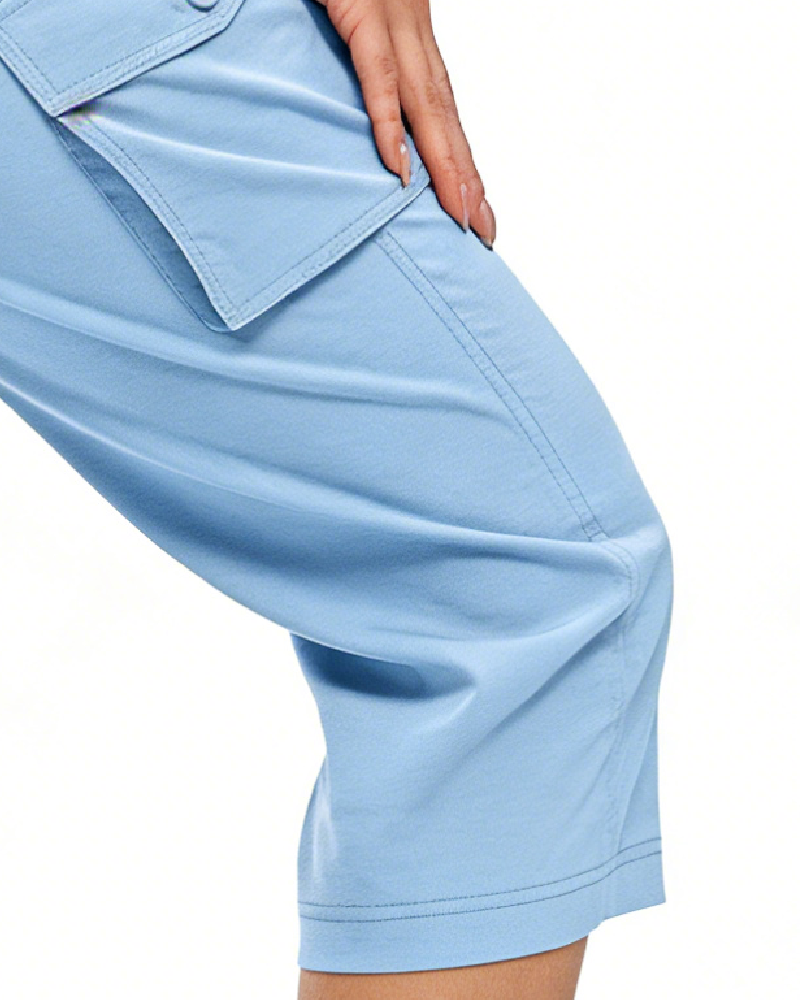 Casual Cropped Multi-Pocket Hiking Pant