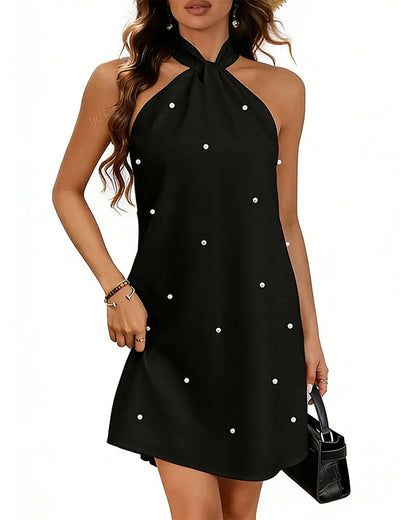 Elegant Cross Halter Straight Dress