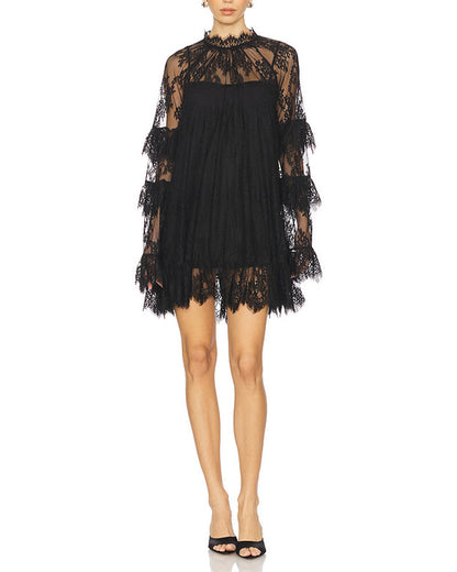 Elegant Hollow-Out Lace Dress