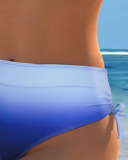Halterneck Lace-Up Gradient Bikini