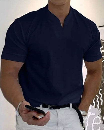 Men Gentlemans Business Short Sleeve Fitness T-shirt