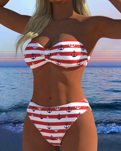 Sexy Striped Triangle Swimsuit