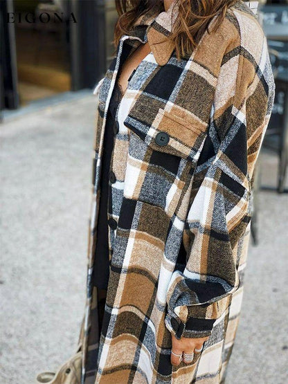 Fashion Long Sleeve Plaid Jacket top tops winter sale
