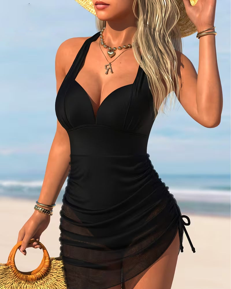 Sexy Lace Up Deep V One-Piece