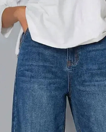 Denim Patchwork Casual Pants