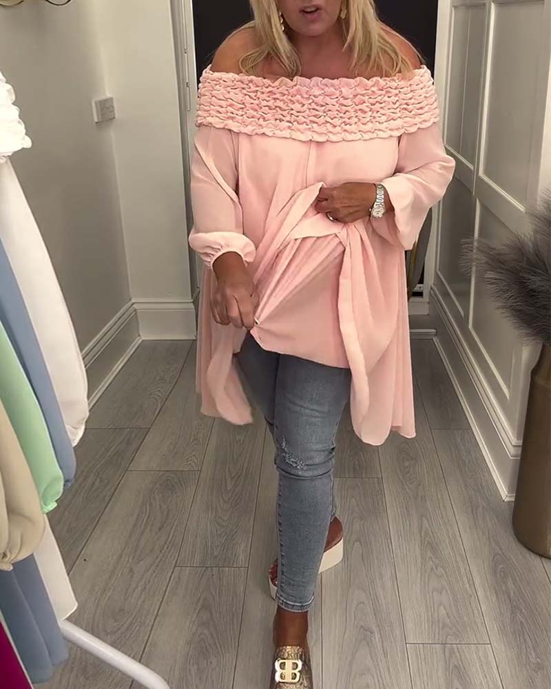 Fashion Long-Sleeved Off-Shoulder Blouse