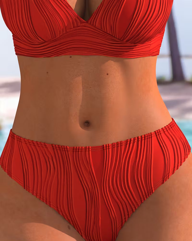 Bra-Style Textured Two-Piece Bikini