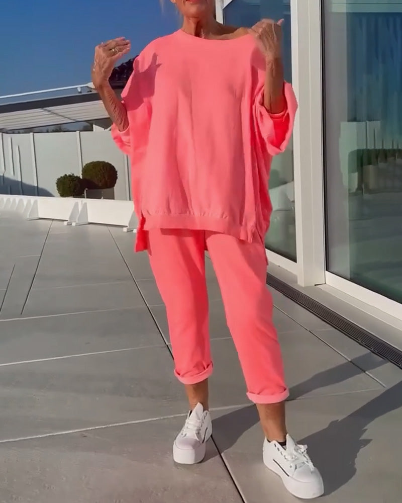 Einfarbige, schlichte, lässige Bluse