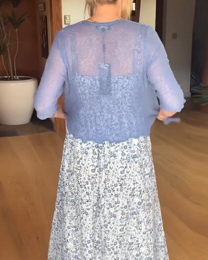 Strapless Floral Shawl Set