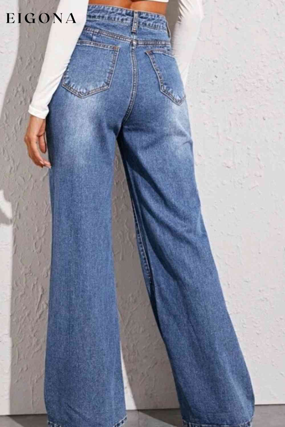 High Waist Wide Leg Jeans bottoms clothes Jeans Ship From Overseas Women's Bottoms X@Y@K