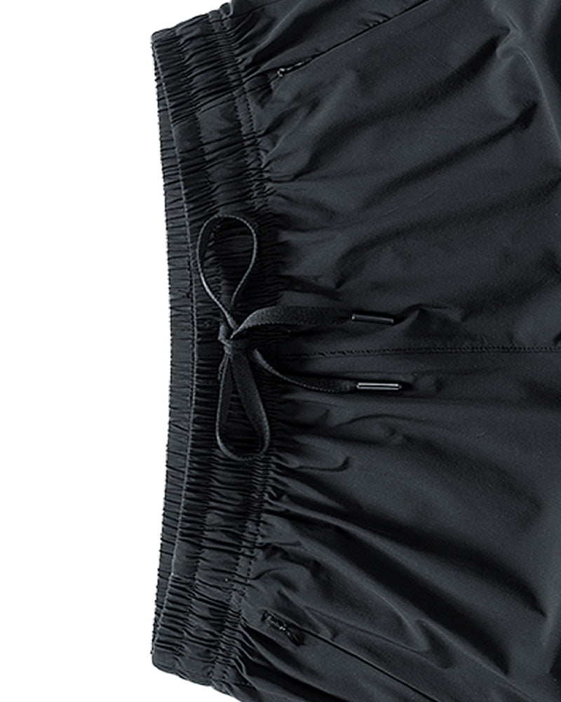 Men Elastic Waist Pocket Quick-Dry Ice Silk Sports Shorts