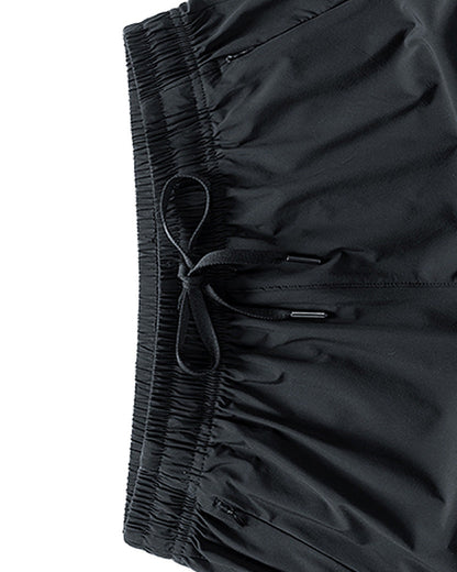 Men Elastic Waist Pocket Quick-Dry Ice Silk Sports Shorts