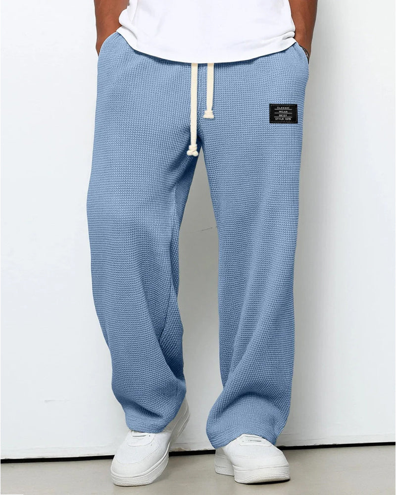 Men's Comfortable Wide Leg Trousers with Adjustable Waist