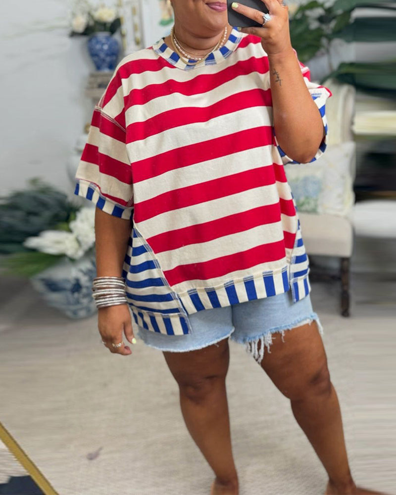 Loose casual striped blouse 202466 blouses & shirts summer