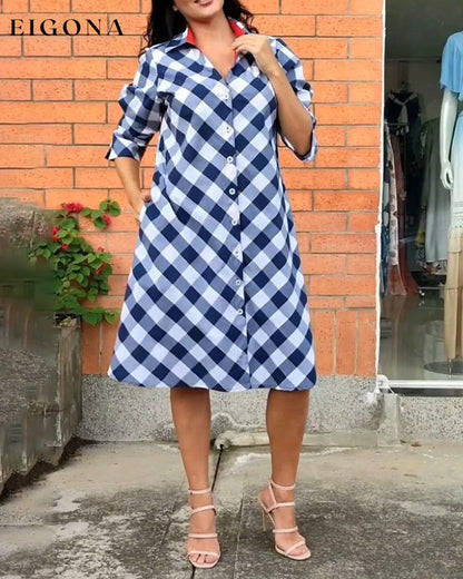 Casual plaid-printed dress casual dresses spring summer