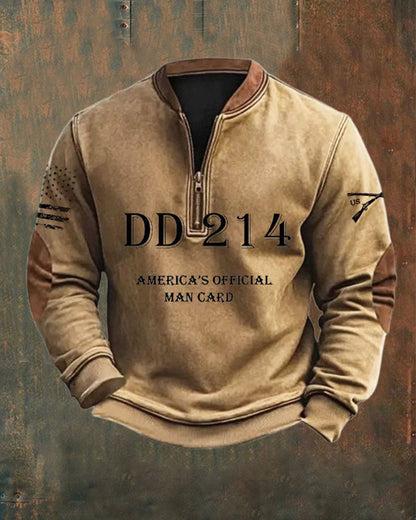 Men's DD214 America's Official Man Card Printed Sweatshirt sweatshirts man Veterans Day