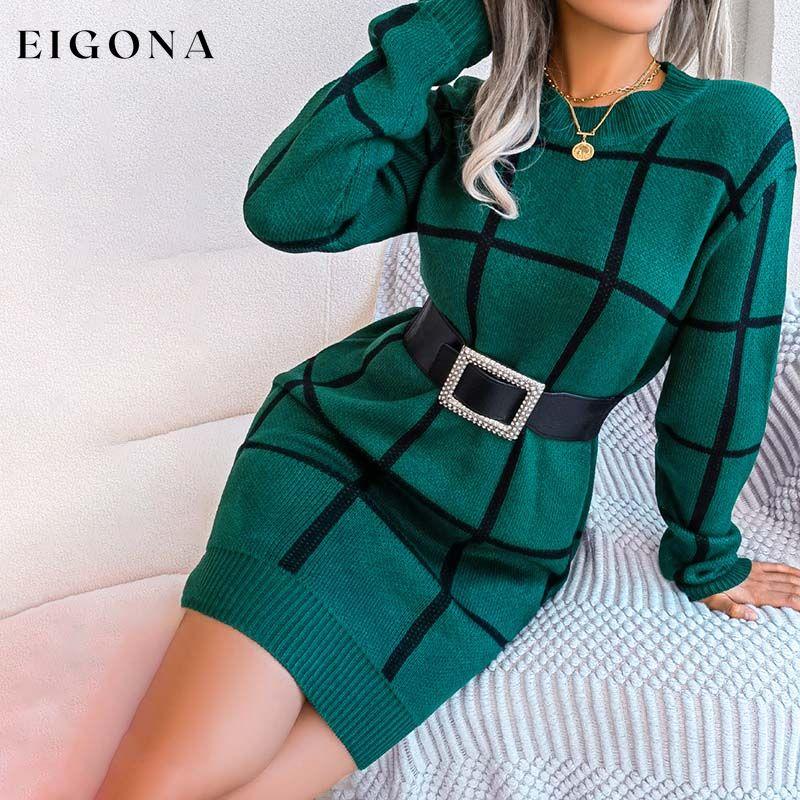 Casual Plaid Knit Dress best Best Sellings casual dresses clothes Sale short dresses Topseller