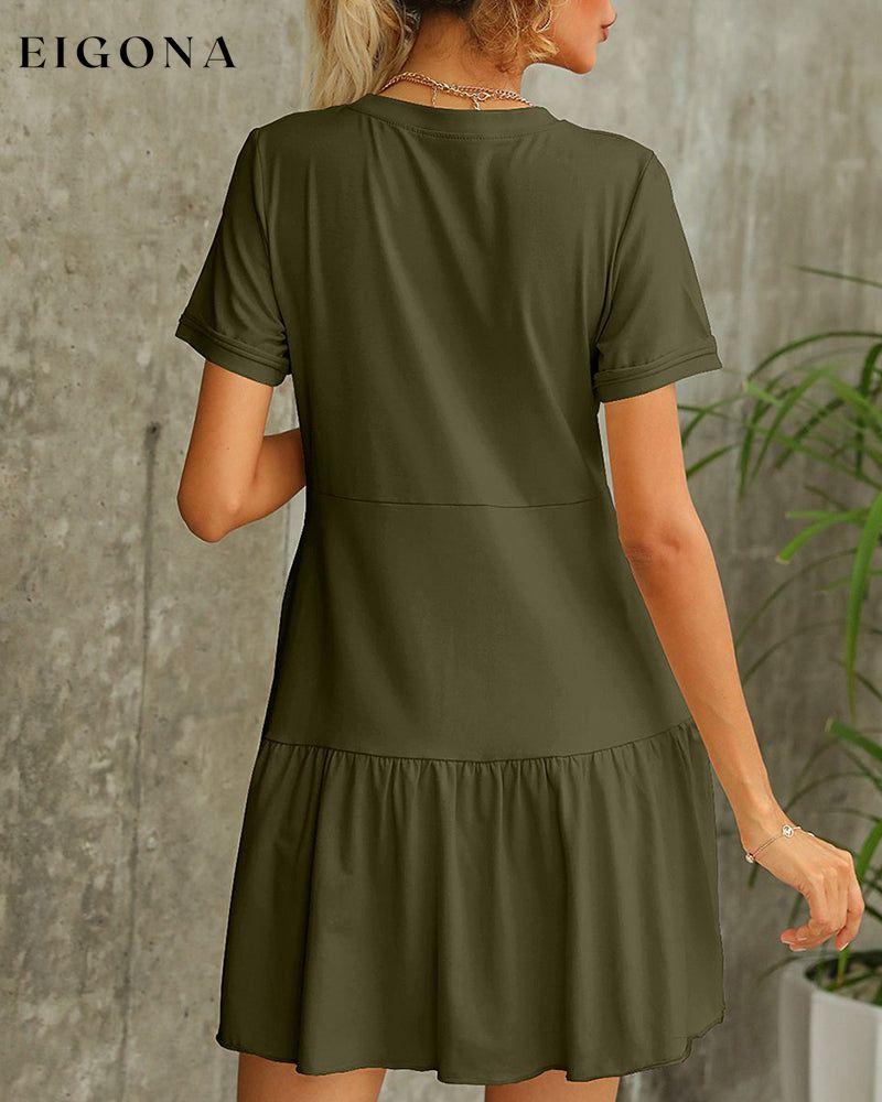 Solid color short sleeve t-shirt dress 23BF Casual Dresses Clothes Dresses Spring Summer