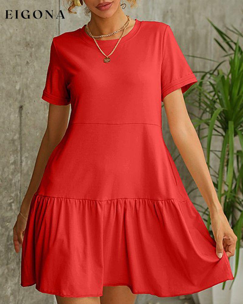 Solid color short sleeve t-shirt dress 23BF Casual Dresses Clothes Dresses Spring Summer